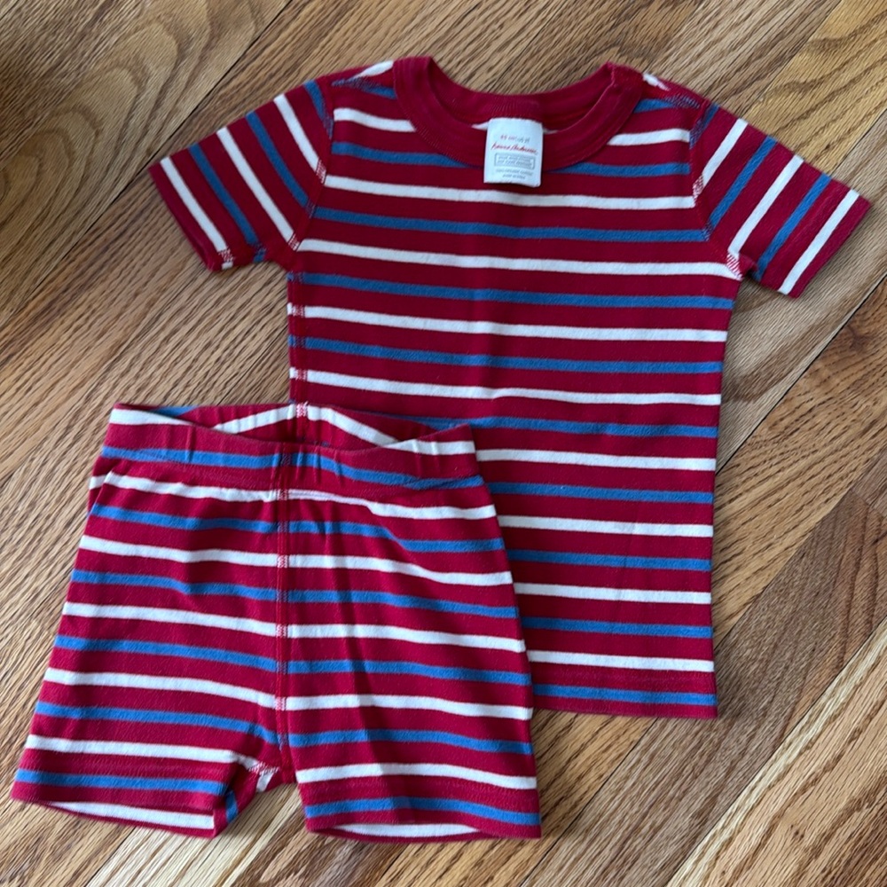 Hanna Andersson Red and Blue Striped PJs - 2T